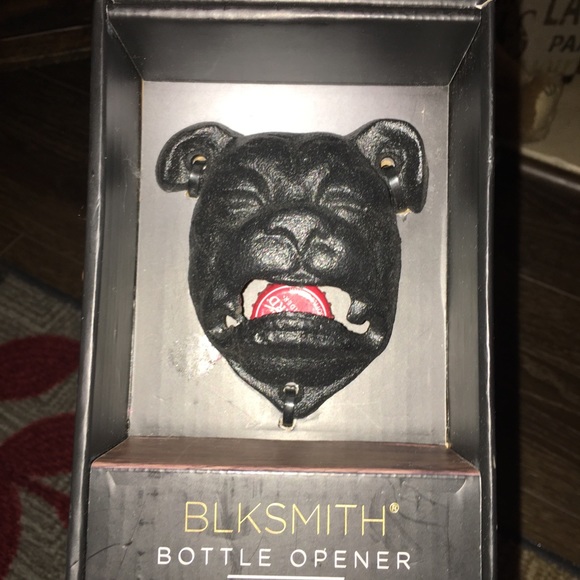 BLKSMITH Metal Black Bulldog Bottle Opener Cast Iron New York. - Picture 2 of 4